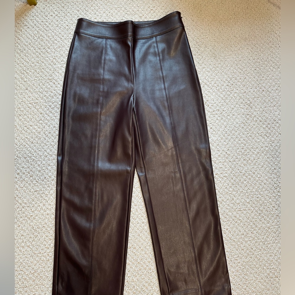Ann Taylor Faux Leather Crop Pant
